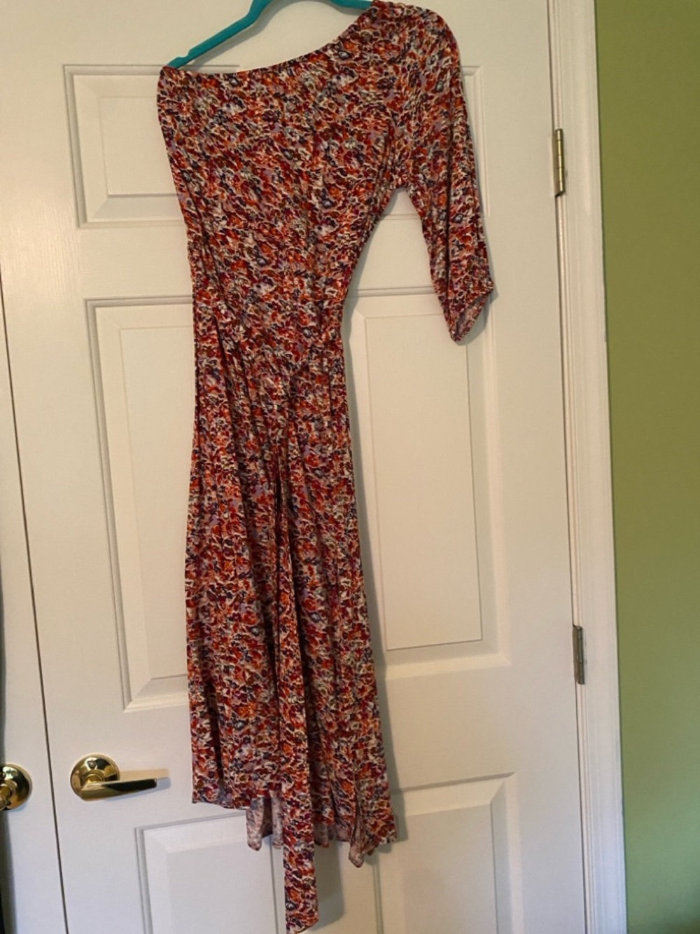 American Eagle Outfitters One-Shoulder Rose Floral Midi Dress - Picture 5 of 9